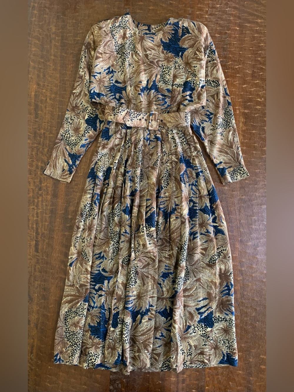 VTG Rabbit Rabbit Rabbit Design Size 6 Multicolored Printed Long Sleeve Dress - Picture 10 of 10